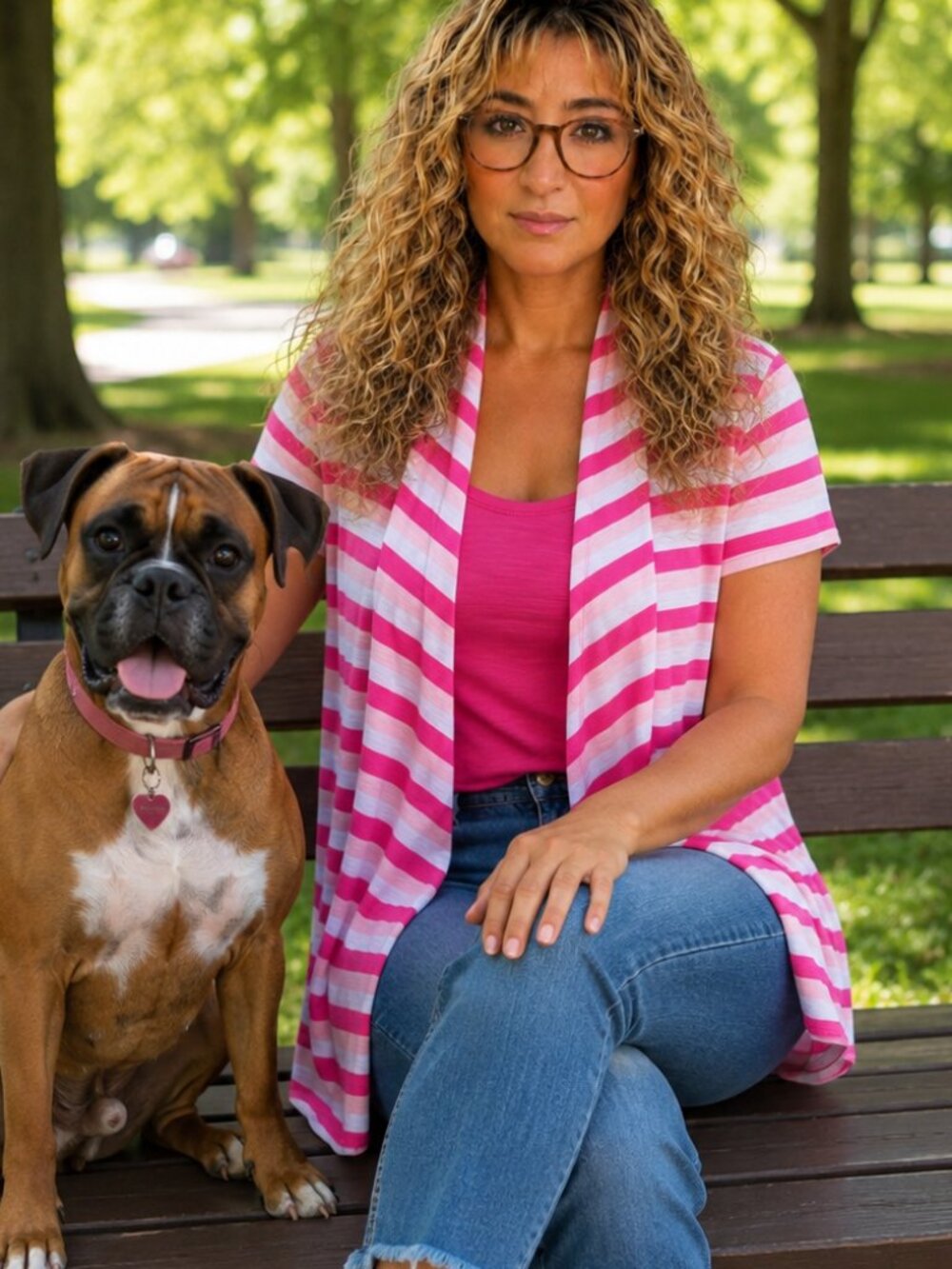 Size Small Women's Pink Blouse 1pc Striped Top Lightweight Casual Summer